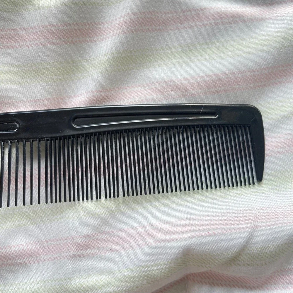 Vintage Pocket Purse‎ Comb black Made in USA 80s plastic Unbreakable